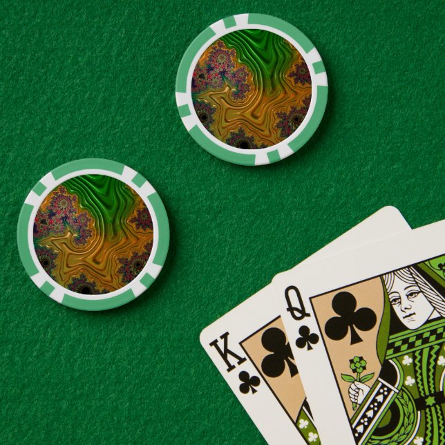 Jetons De Poker Forêt fractale (Table de poker (double))