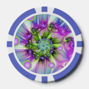 Jetons De Poker Formes arrondies de spirale colorées Art fractal A