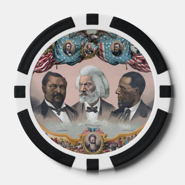 Jetons De Poker Fr3d3rick Bailey Douglass avec Black Abolitionnist (Recto)