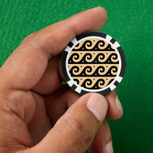 Jetons De Poker Fret grec, Motif d'onde méditerranéen, Brown