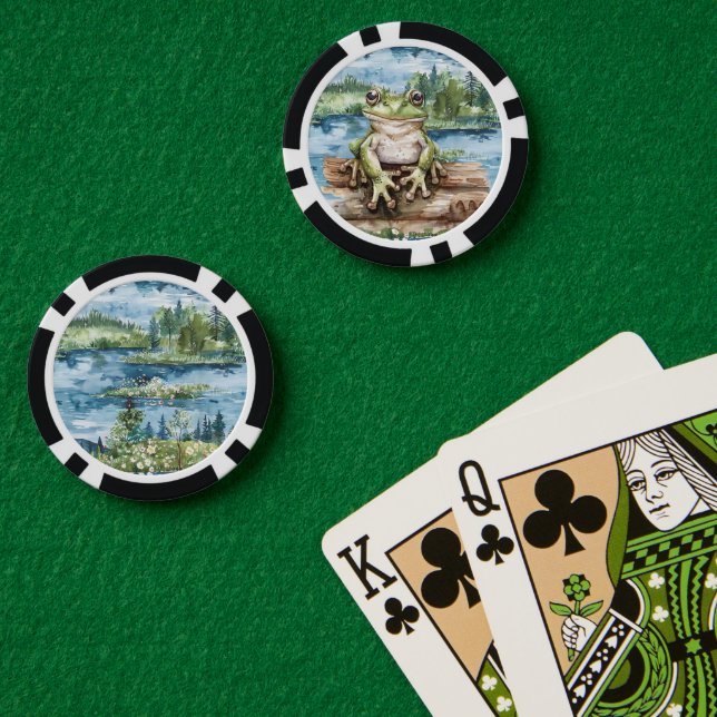 Jetons De Poker Frog On Logs Lake (Table de poker (double))
