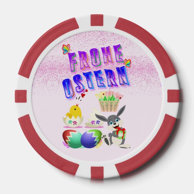 Jetons De Poker Frohe Ostern (Recto)