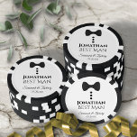 Jetons De Poker Fun Black Bow Cravate et boutons Meilleur Mariage<br><div class="desc">Ces jetons de poker amusants sont conçus comme un cadeau pour le meilleur homme à votre mariage. Le design mignon comporte une cravate arc-en-ciel noire avec trois boutons noirs. Il y a de la place pour son nom, le titre "Meilleur Homme", les noms du couple et la date du mariage....</div>