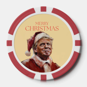 Jetons De Poker Funny Trump Santa Claus Carte de Noël