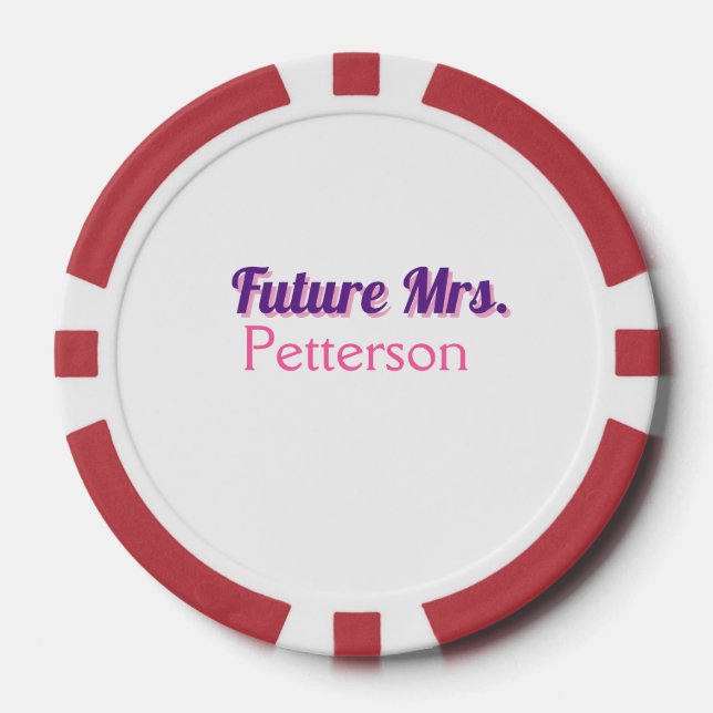 Jetons De Poker Future Mme ajouter nommariée mariage enterrement d (Recto)