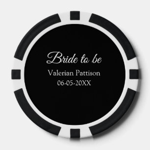 Jetons De Poker futurelle nom date noir blanc shower de mariage no