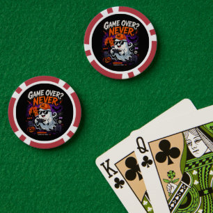 Jetons De Poker Game Over Jamais Drôle Gamer Fantôme Halloween