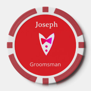 Jetons De Poker garçon d'honneur ajoutez nom année chemise cravate