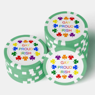 Jetons De Poker Gay Fier Irlandais LGBT Rainbow Shamrocks