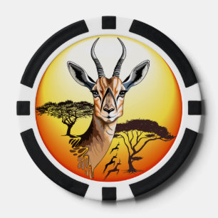 Jetons De Poker Gazelle Antelope africaine animal sauvage