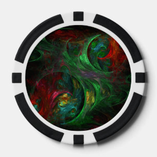 Jetons De Poker Genesis Green Art Abstrait