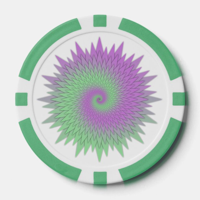 Jetons De Poker Géométrique Violet et Vert (Recto)