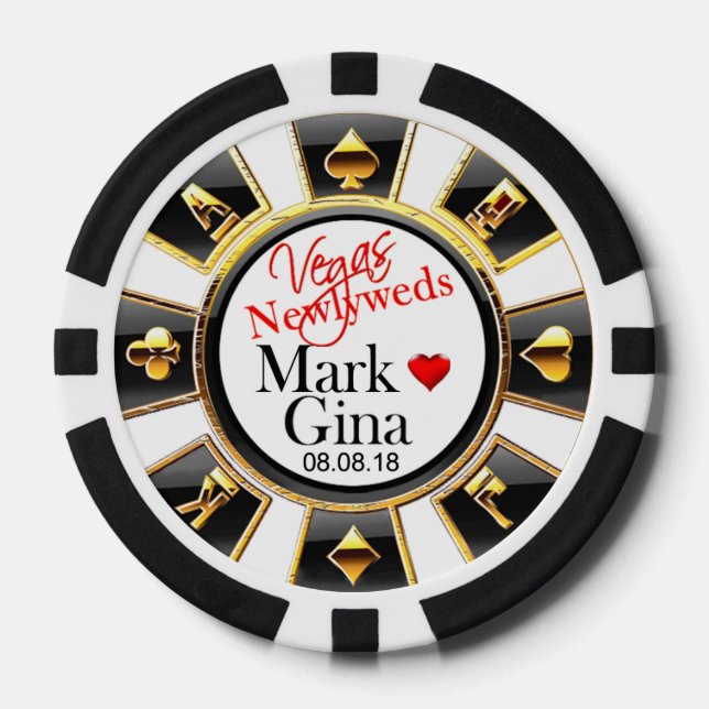Jetons De Poker GINA & MARK MARIAGE Vegas puce casino (Recto)