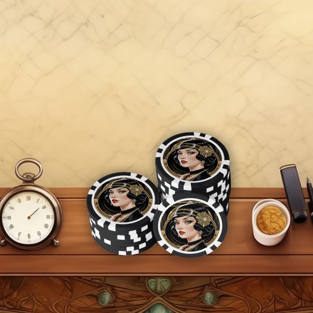 Jetons De Poker Glamour du Gatsby doré (Créateur téléchargé)