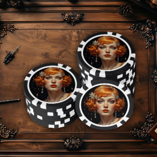 Jetons De Poker Glamour du Gatsby doré