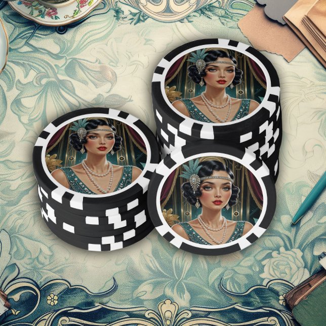Jetons De Poker Glamour du Gatsby doré (Créateur téléchargé)