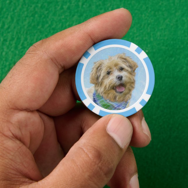 Jetons De Poker Glen of Imaal Terrier Peinture - Art original Chie (main)