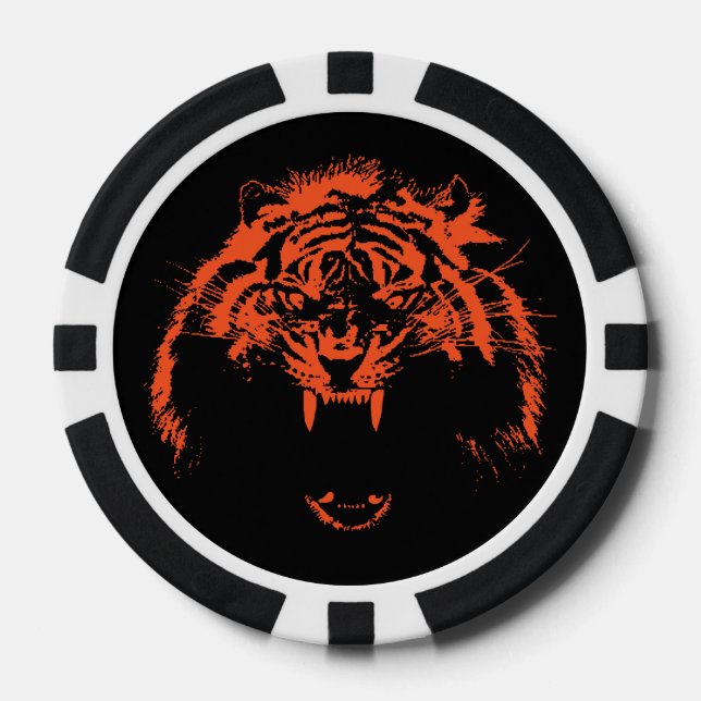 Jetons De Poker Glowees Tiger (Recto)