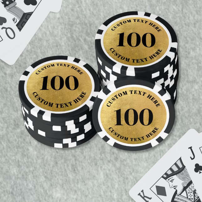 Jetons De Poker Gold 100 Numbered (Gold 100 Numbered Poker Chips)