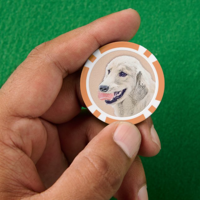 Jetons De Poker Golden Retriever avec Tennis Ball Peinture Chien A (main)