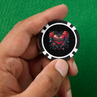 Jetons De Poker Gothic Heart Valentine Poker Chips