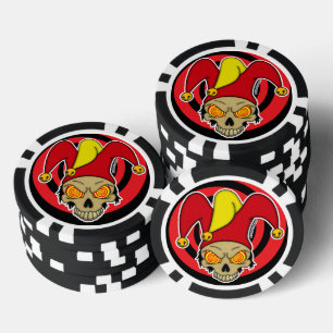 Jetons De Poker Graphismes Fou Rouge Jaune Tourbillonnant Yeux Scr