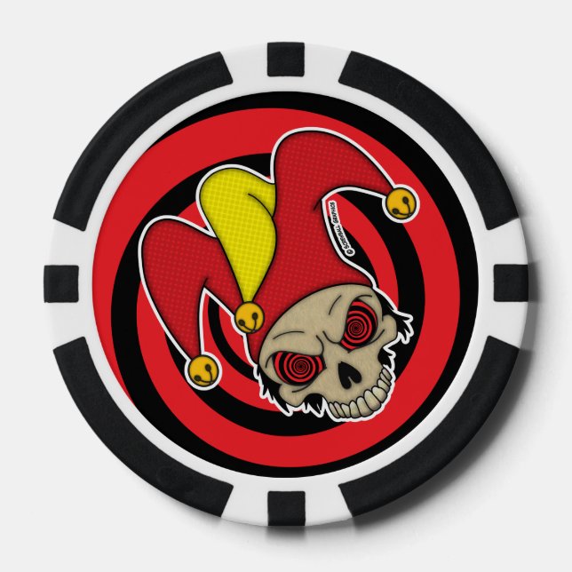 Jetons De Poker Graphismes Screwball Joker Mort (Recto)