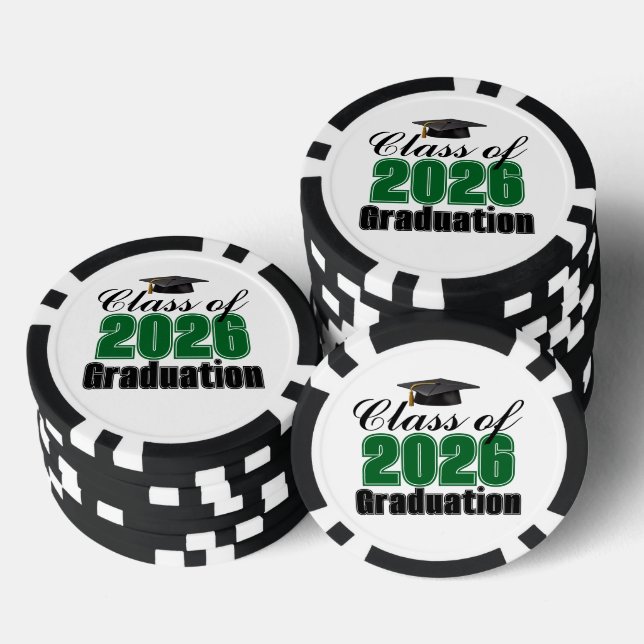 Jetons De Poker Green Class of 2026 Graduation Party (Empiler)