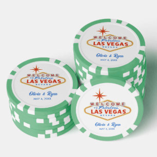 Jetons De Poker Green Las Vegas Wedding Favor
