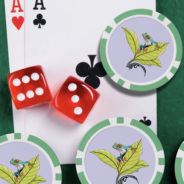 Jetons De Poker Grenouille à arbre rouge (Créateur téléchargé)