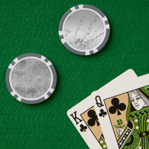 Jetons De Poker Gris Argent Pailleté Faux Brillants