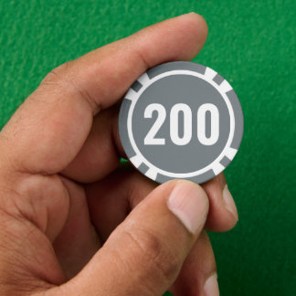 Jetons De Poker Gris de base, blanc, numéro gras