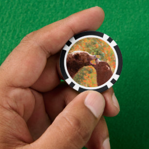 Jetons De Poker Grizzly Bear Maman et Cub Peinture Faune Art