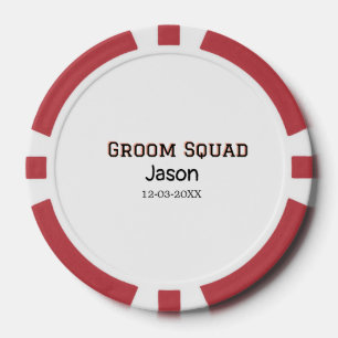 Jetons De Poker Groom Squad garçon d'honneur enterrement de vie de