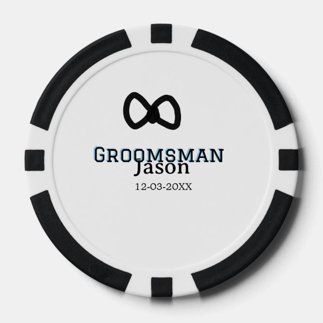 Jetons De Poker Groom Squad groomsman bachelorparty ajouter le nom (Recto)