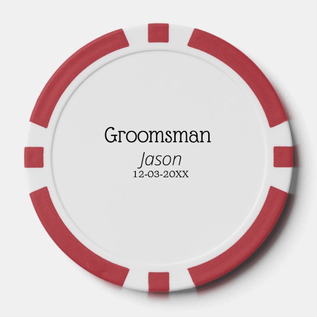 Jetons De Poker groomsman bachelorette party ajouter nom moderne s (Recto)