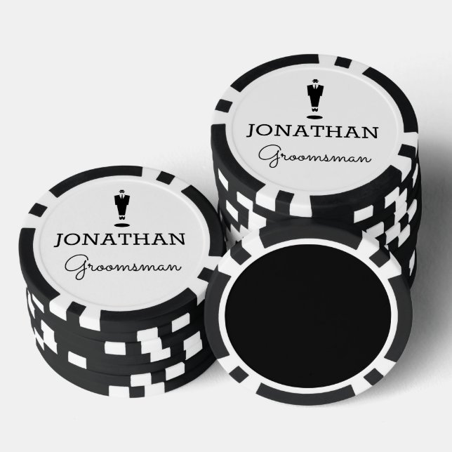 Jetons De Poker Groomsman Gift Party personnalisé (Empiler)