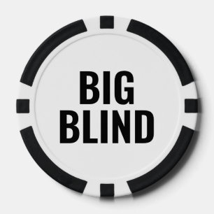 Jetons De Poker Gros Aveugle Texte Simple Noir Blanc