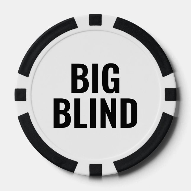 Jetons De Poker Gros Aveugle Texte Simple Noir Blanc (Recto)