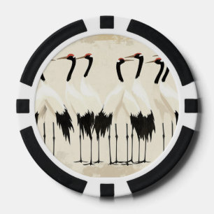 Jetons De Poker Grues japonaises sur beige