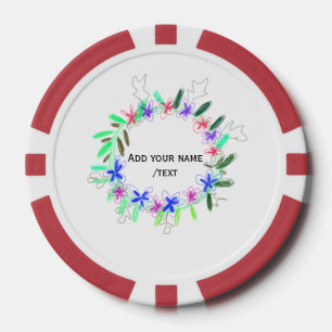 Jetons De Poker guirlande colorée couronne de Noël mot nom texte