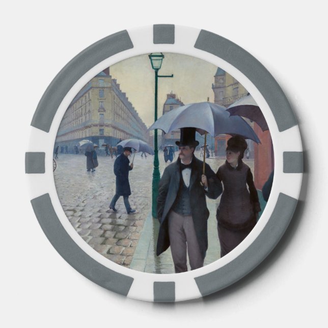 Jetons De Poker Gustave Caillebotte - Rue de Paris ; Temps de plui (Recto)