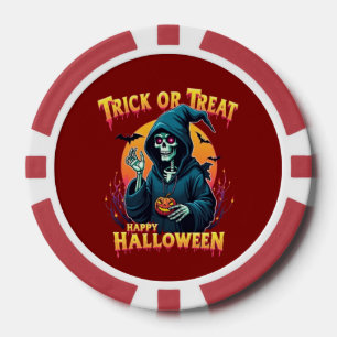 Jetons De Poker Halloween Ambiance Squelettique : Friandise ou Far