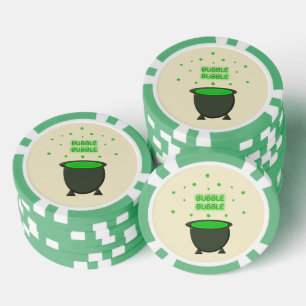 Jetons De Poker Halloween Cauldron et Bubbling Green Brew