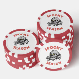 Jetons De Poker Halloween crâne de la saison éffrayante