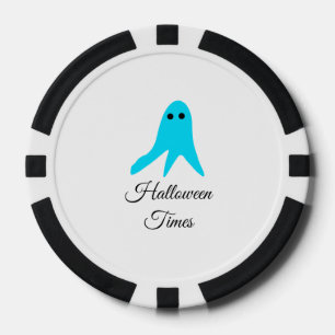 Jetons De Poker Halloween temps bleu fantôme gribouiller main dess