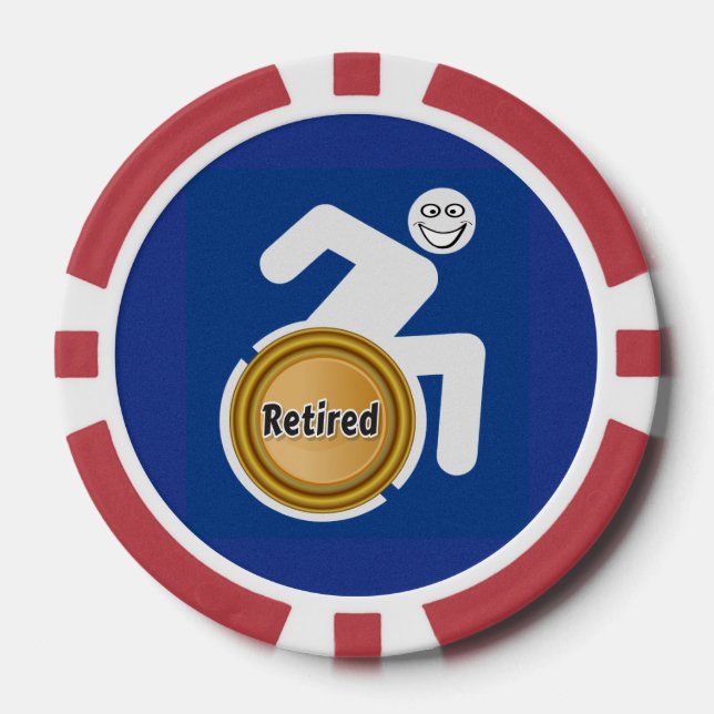 Jetons De Poker Handicapés à la retraite (Recto)