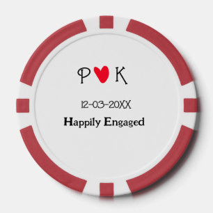 Jetons De Poker Happily Engagé ajouter nom de couple date de lettr