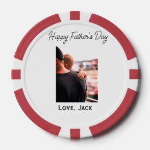 Jetons De Poker Happy fête des pères photo moderne amour simple pè