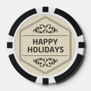 Jetons De Poker Happy Holidays Arrière - plan personnalisé